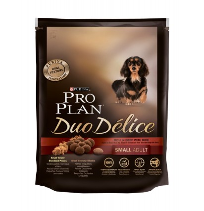 Pro Plan Duo Delice сухой корм для взрослых собак мелких и карликовых пород с говядиной и рисом 2,5 кг. 